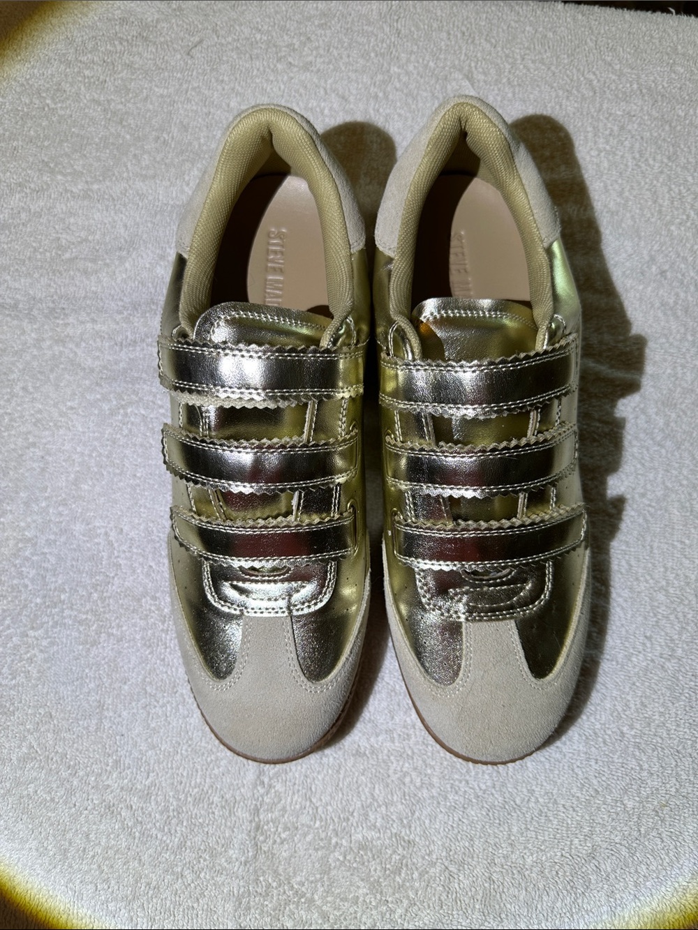 Steve Madden Metallic Gold Velcro Sneakers